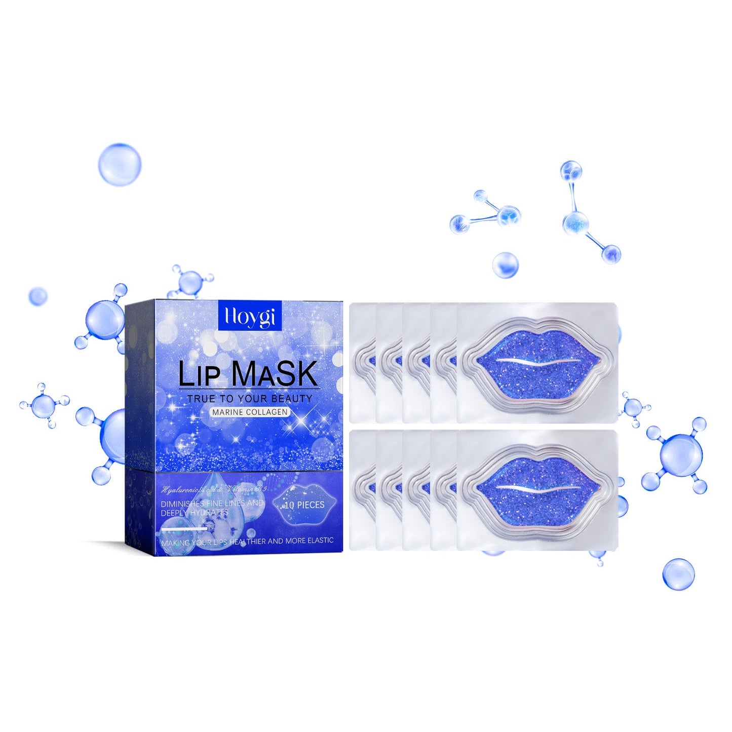 Hoygi Marine Collagen Lip Mask, Winter Moisturizing And Hydrating Anti-Freeze Cracking Fade Lip Lines Easy Absorption Lip Film