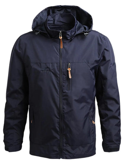 Men's Plus Size Outdoor Windproof Hooded Jacket