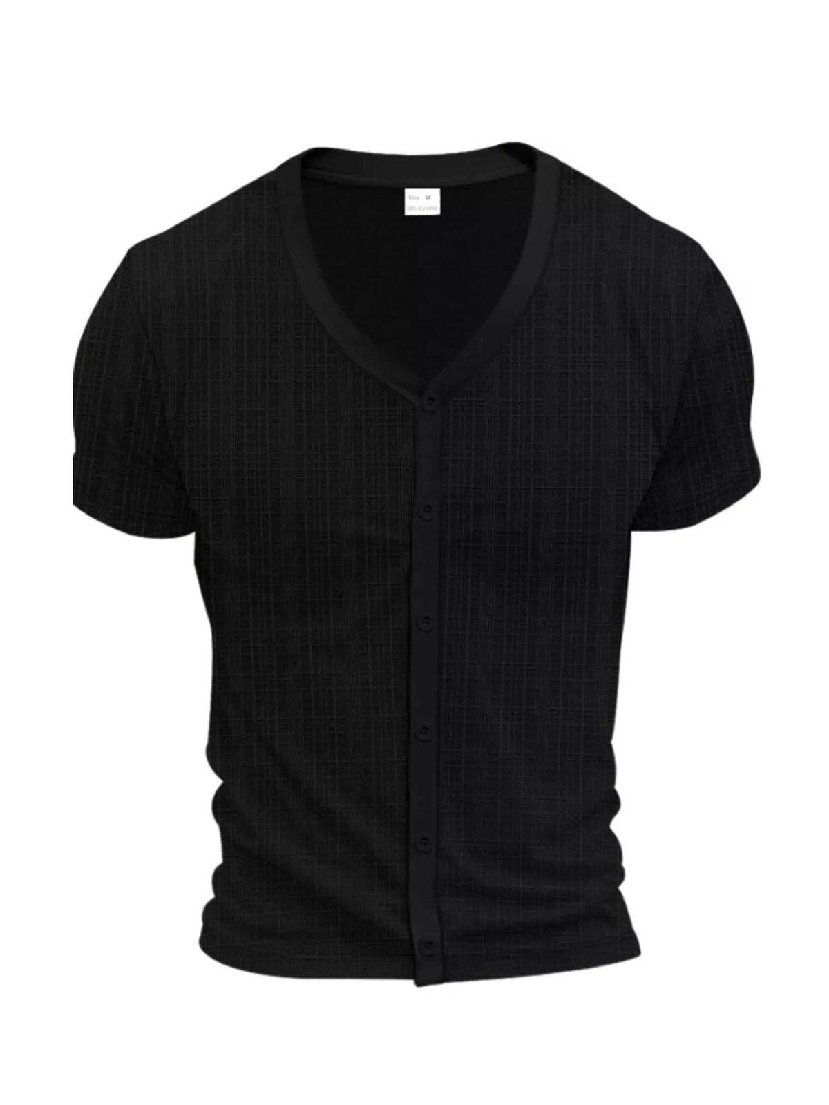Men's Full Size V-Neck Button-Down Top Plus Size