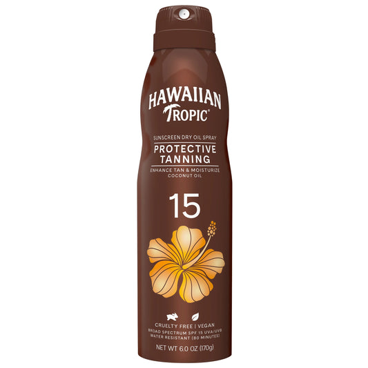 Hawaiian Tropic Dry Oil Sunscreen Spray SPF 15 6oz - imperfect Container