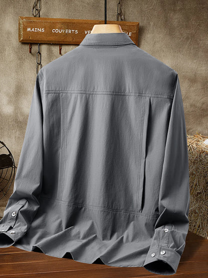 Men's Plus Size Casual Lightweight Button-Down Shacket