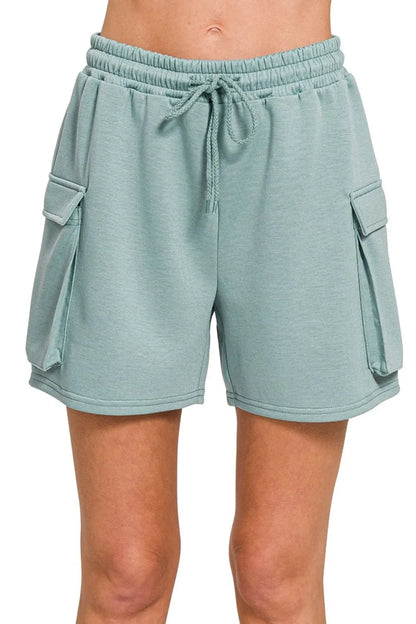 Zenana Scuba Thigh Pocket Shorts