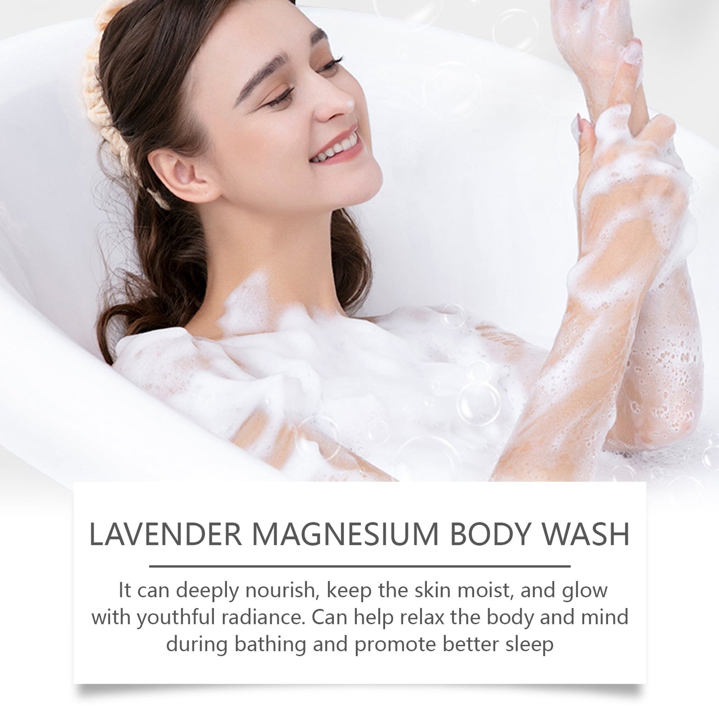 Jaysuing Lavender Magnesium Body Wash Gently Cleanses Exfoliating Moisturizing Moisturizing Long-Lasting Fragrance
