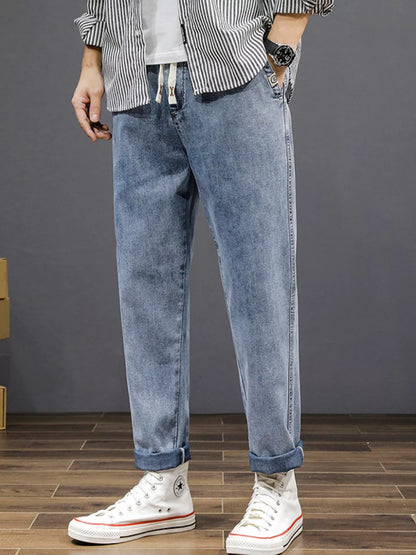Men's Plus Size Casual Loose Fit Wash Jeans