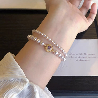 18K Gold-Plated Pearl Bracelet
