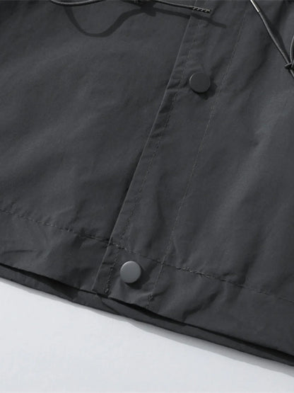 Men's Drawstring Long Sleeve Hooded Jacket