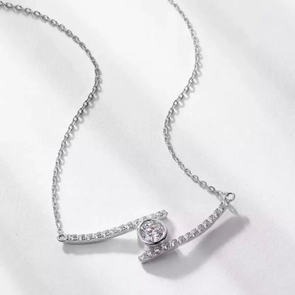 1 Carat Moissanite 925 Sterling Silver Necklace