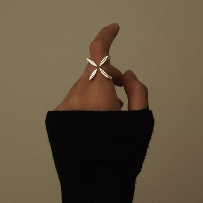 Stainless Steel Crisscross Open Ring