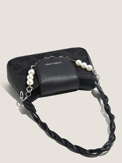 Pearl Chain Decor Shoulder Bag