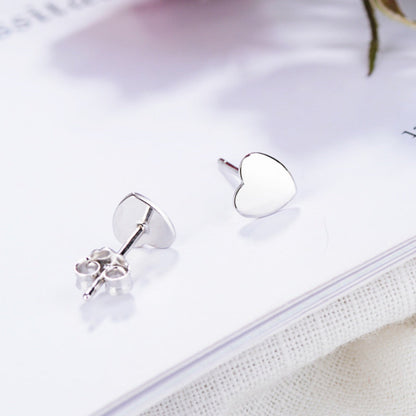 925 Sterling Silver Heart Stud Earrings