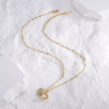 18K Gold-Plated Pearl Shell Necklace