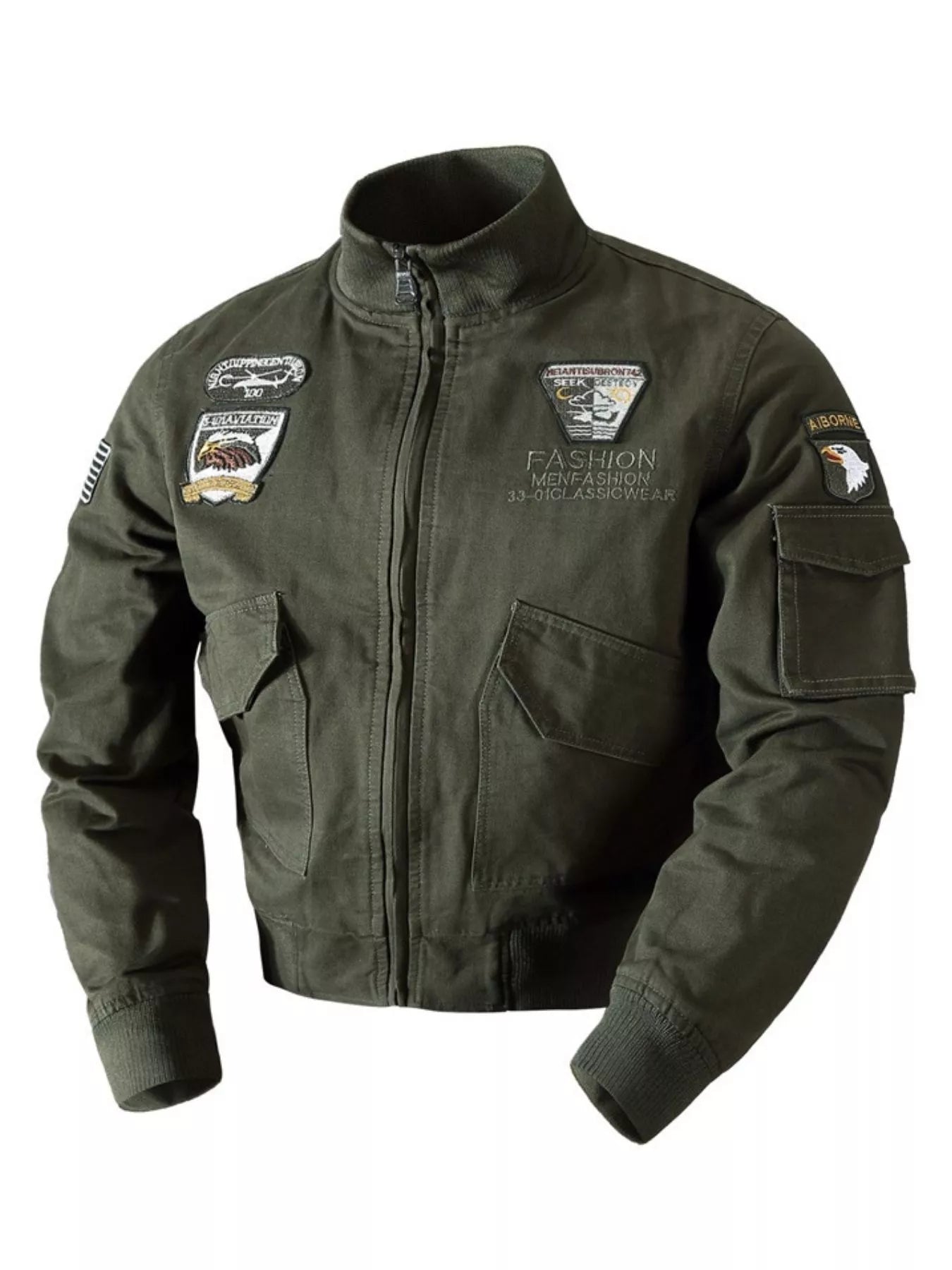 Men's Plus Size Zip Up Bomber Jacket