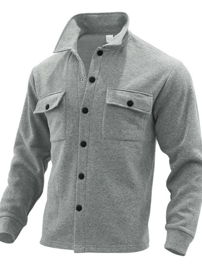 Men's Full Size Button Up Long Sleeve Jacket Plus Size