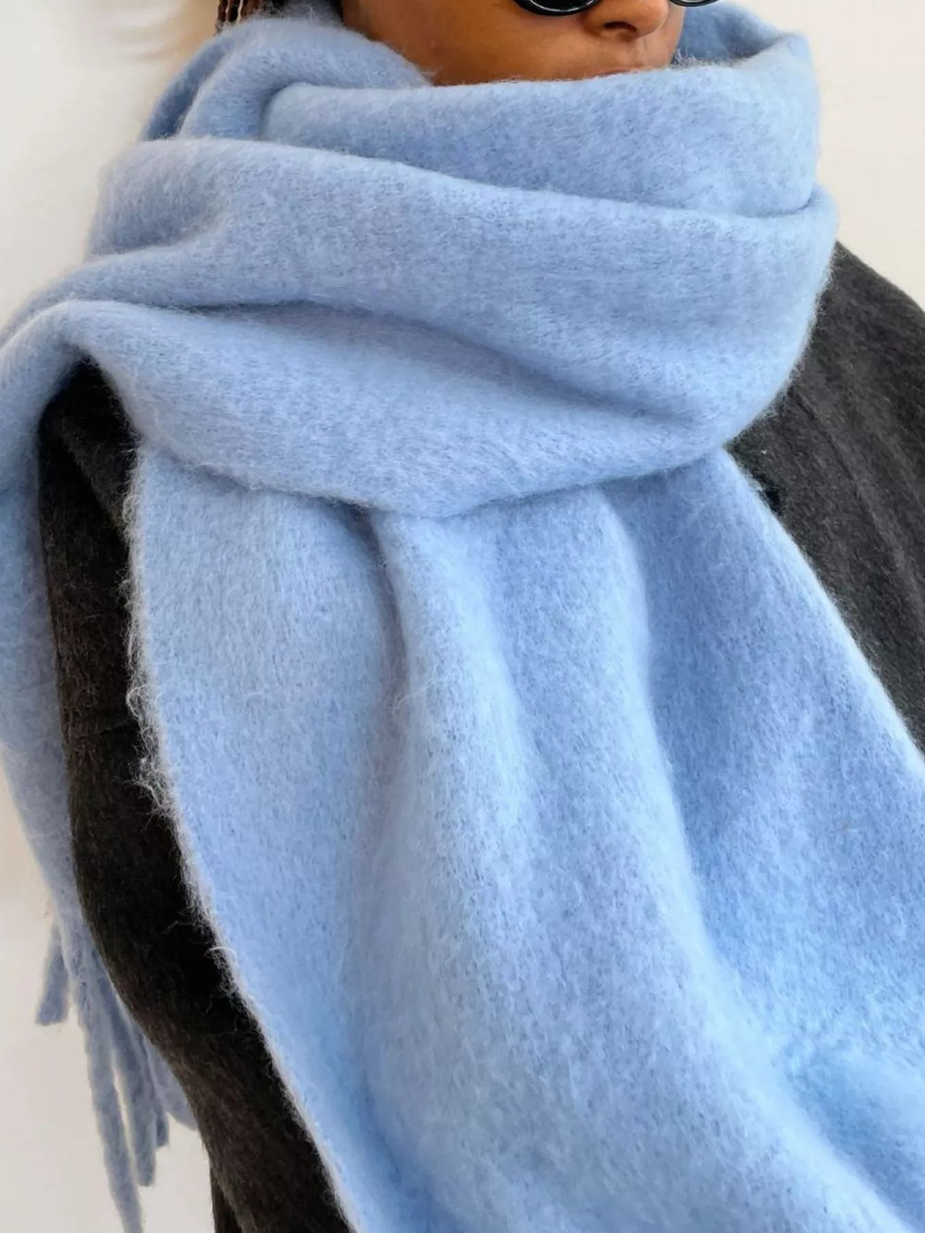 Fringe Hem Soft Winter Scarf
