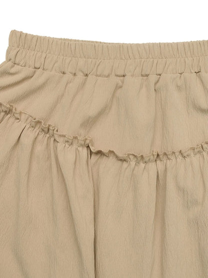 Elastic Waist Layered Skirt