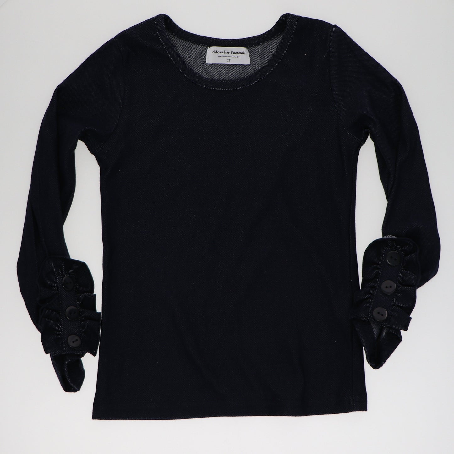 Denim Button Ruffle Shirt