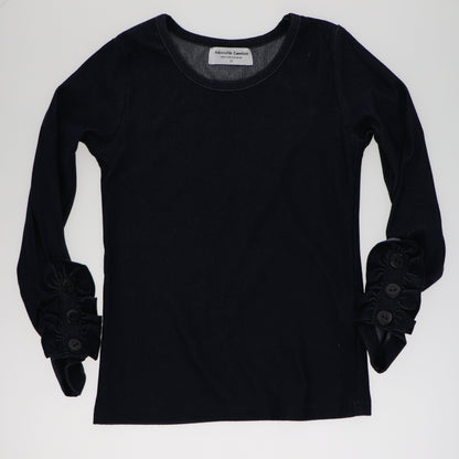 Denim Button Ruffle Shirt