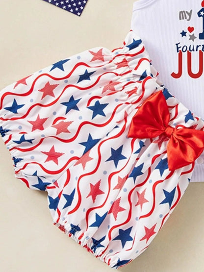 Children's Patriotic Star Print Outfit Set