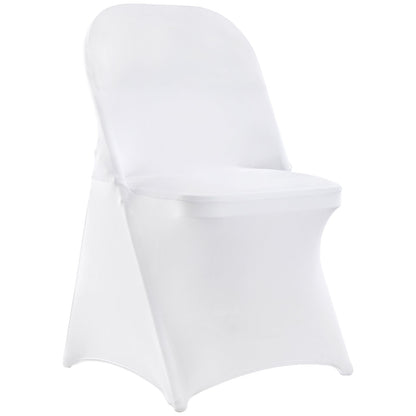 VEVOR White Stretch Spandex Chair Covers - 30 PCS, Folding Kitchen Chairs Cover, Universal Washable Slipcovers Protector, Removable Chair Seat Covers, For Wedding Party Dining Room Banquet Event