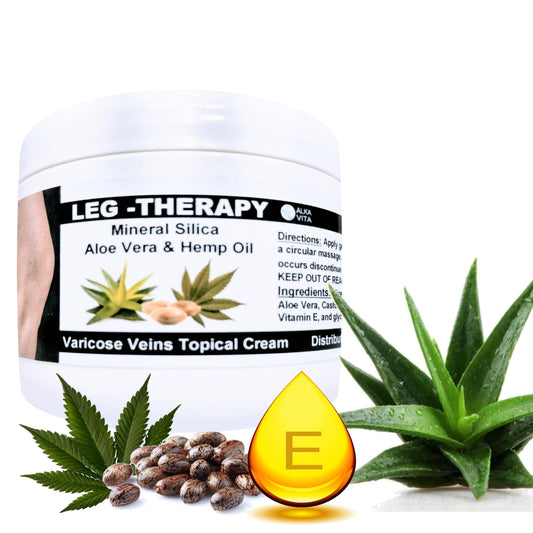 Varicose Vein Leg Therapy Relief Cream | Silica Hemp Seed Oil