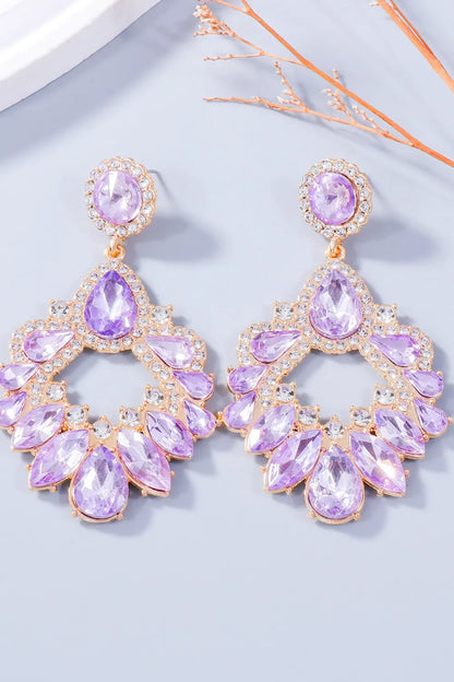 Alloy Rhinestone Dangle Earrings