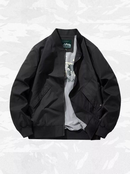 Men's Plus Size Zip Up Long Sleeve Jacket