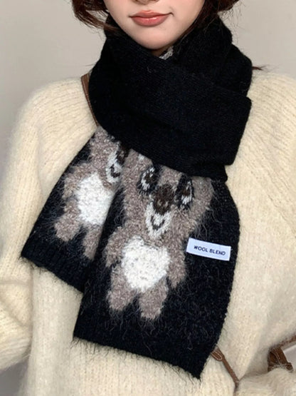 Koala Pattern Winter Scarf