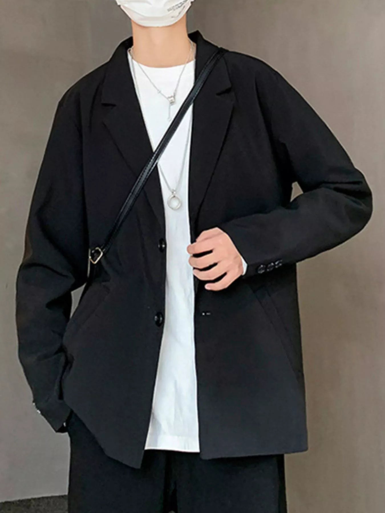 Men's Full Size Casual Solid Color Relaxed Fit Blazer Plus Size