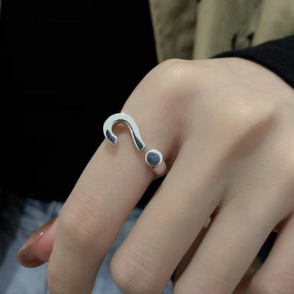 Question Mark Adjustable Open Ring