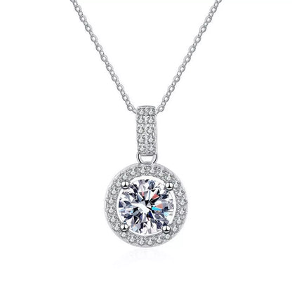 1 Carat Moissanite 925 Sterling Silver Pendant Necklace