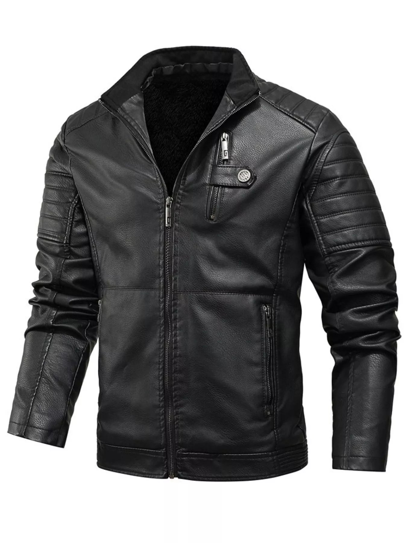 Men's Plus Size Zip Up Fleece Lined Jacket