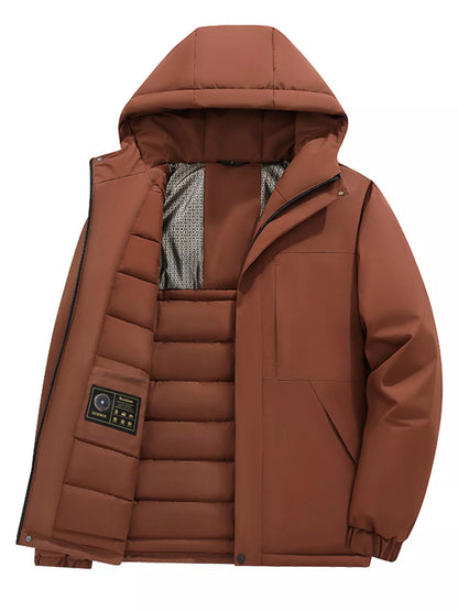 Men's Full Size Zip Up Hooded Winter Coat Plus Size