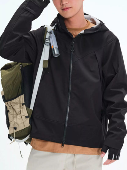 Men's Full Size Zip Up Long Sleeve Hooded Jacket Plus Size
