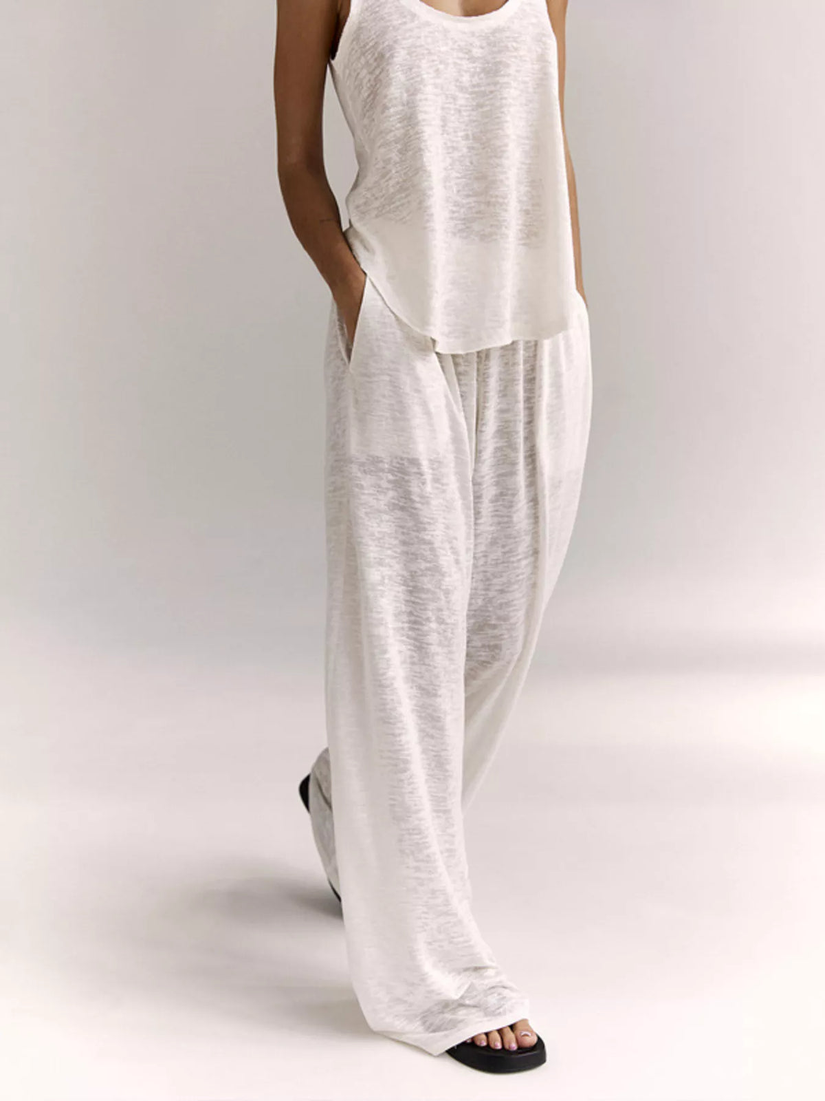 Wide Strap Tank and Pants Lounge Set