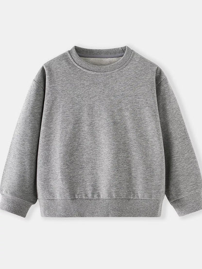 Children's Casual Solid Color Crew Neck Sweatshirt