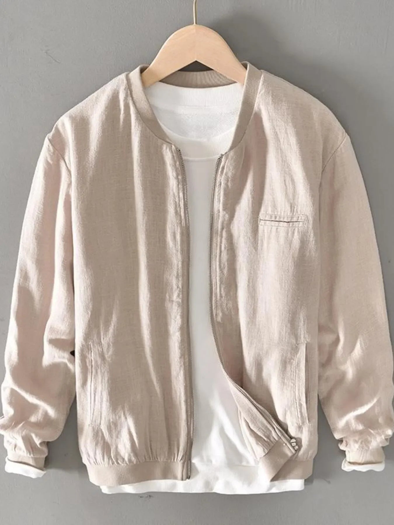 Men's Plus Size Zip Up Long Sleeve Jacket