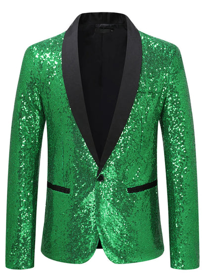 Men's Sequin Long Sleeve Blazer