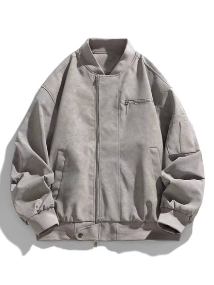 Men's Plus Size Vintage Zip Up Jacket