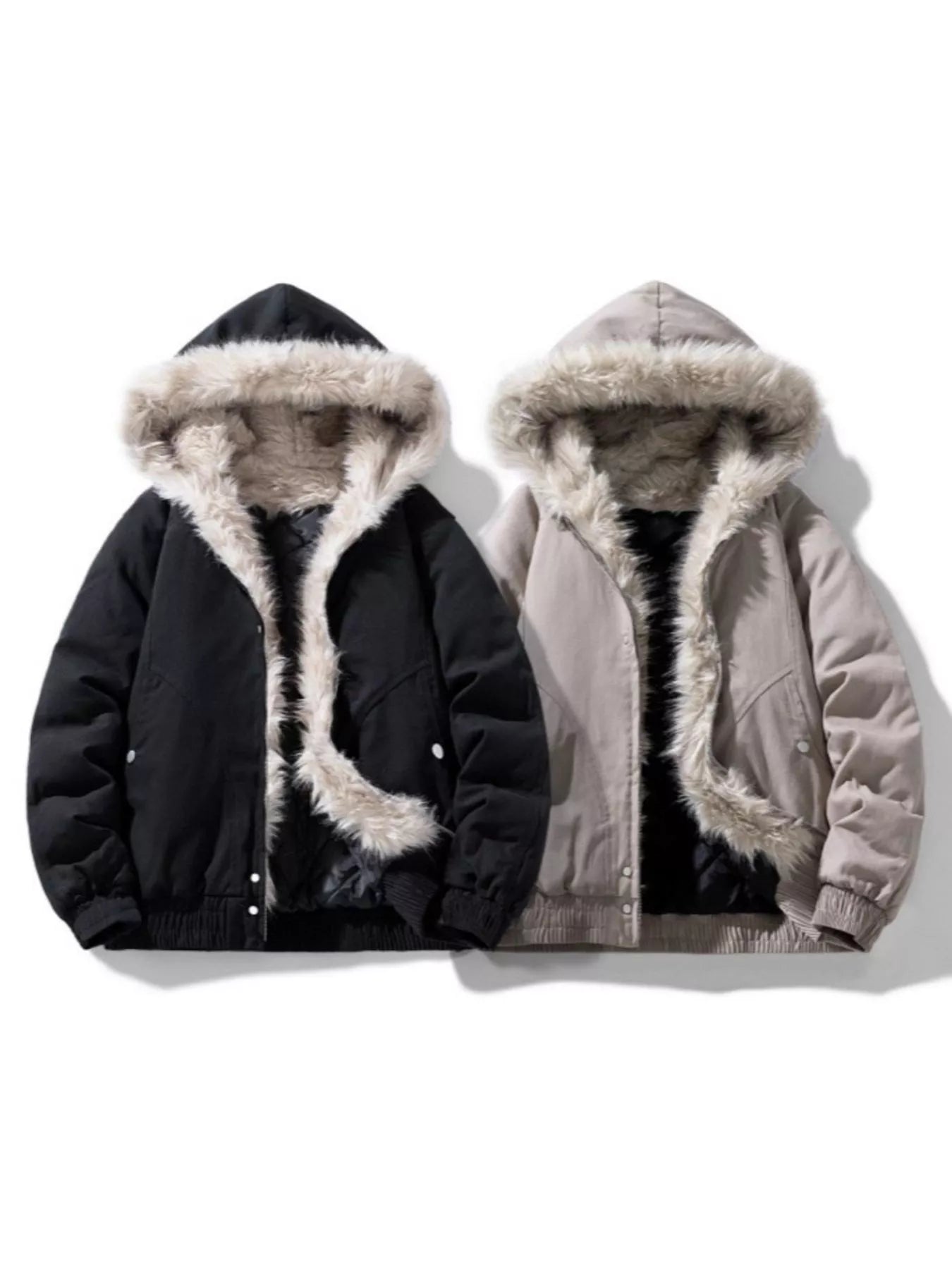 Men's Plus Size Zip Up Hooded Winter Coat