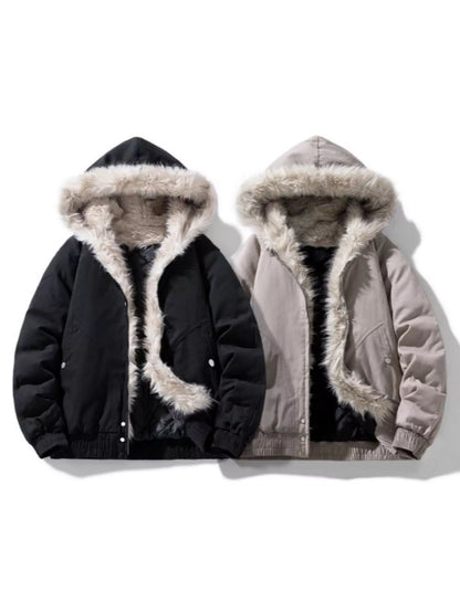 Men's Plus Size Zip Up Hooded Winter Coat