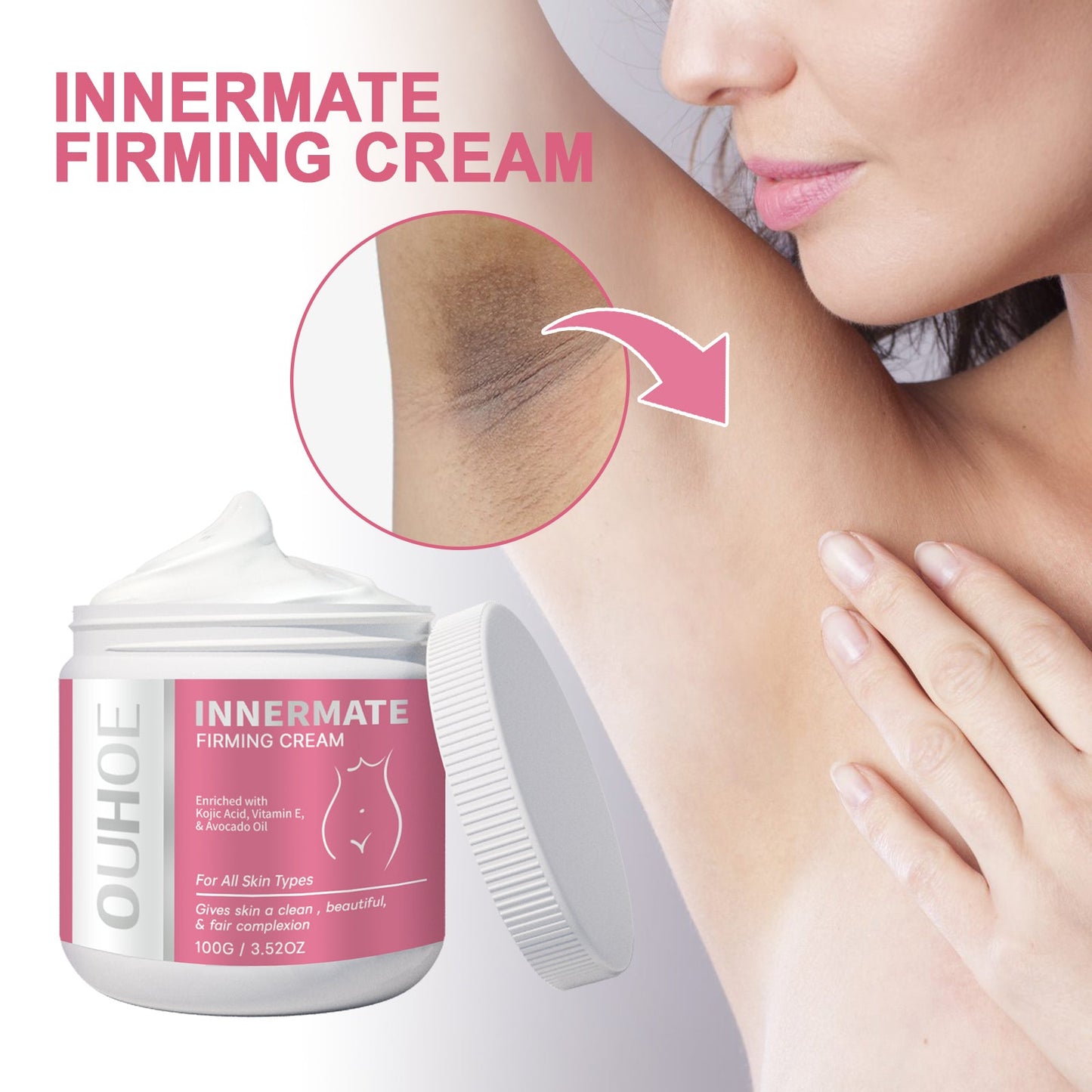 OUHOE Innermate Firming Cream, Repair Underarm Dull Joints Black Inner Thigh Brightening Skin Moisturizing Beauty