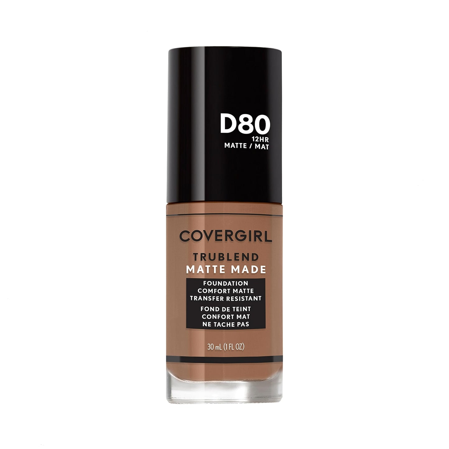 COVERGIRL TruBlend Matte Made Liquid Foundation, Soft Sable D80, 1 Fl Oz