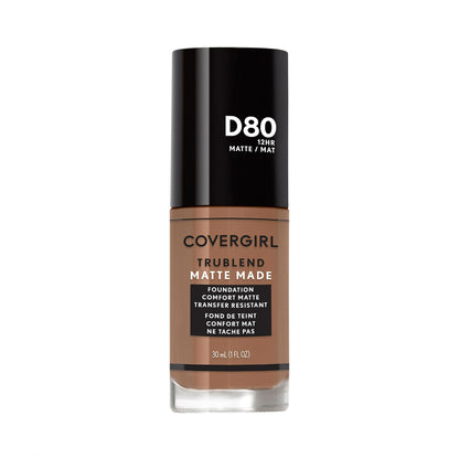 COVERGIRL TruBlend Matte Made Liquid Foundation, Soft Sable D80, 1 Fl Oz