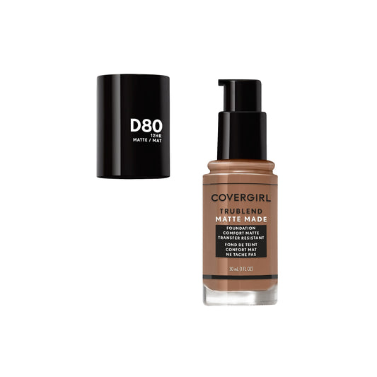 COVERGIRL TruBlend Matte Made Liquid Foundation, Soft Sable D80, 1 Fl Oz