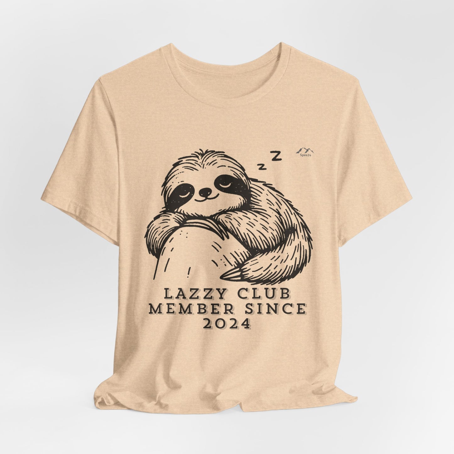 TS-093ML-24 Unisex Cute Lazy club Sloth T Shirt Slow And Steady Art
