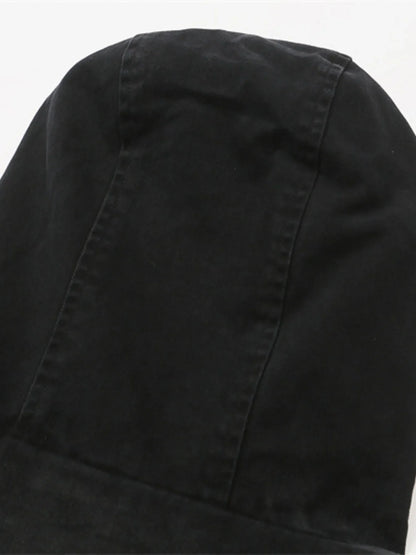 Men's Plus Size Drawstring Long Sleeve Jacket