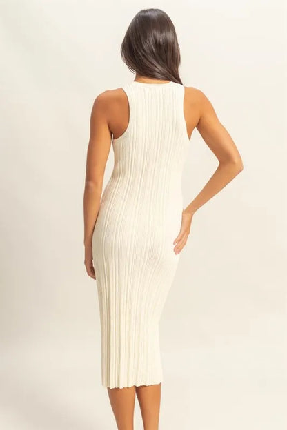 HYFVE Round Neck Bodycon Ribbed Knit Dress