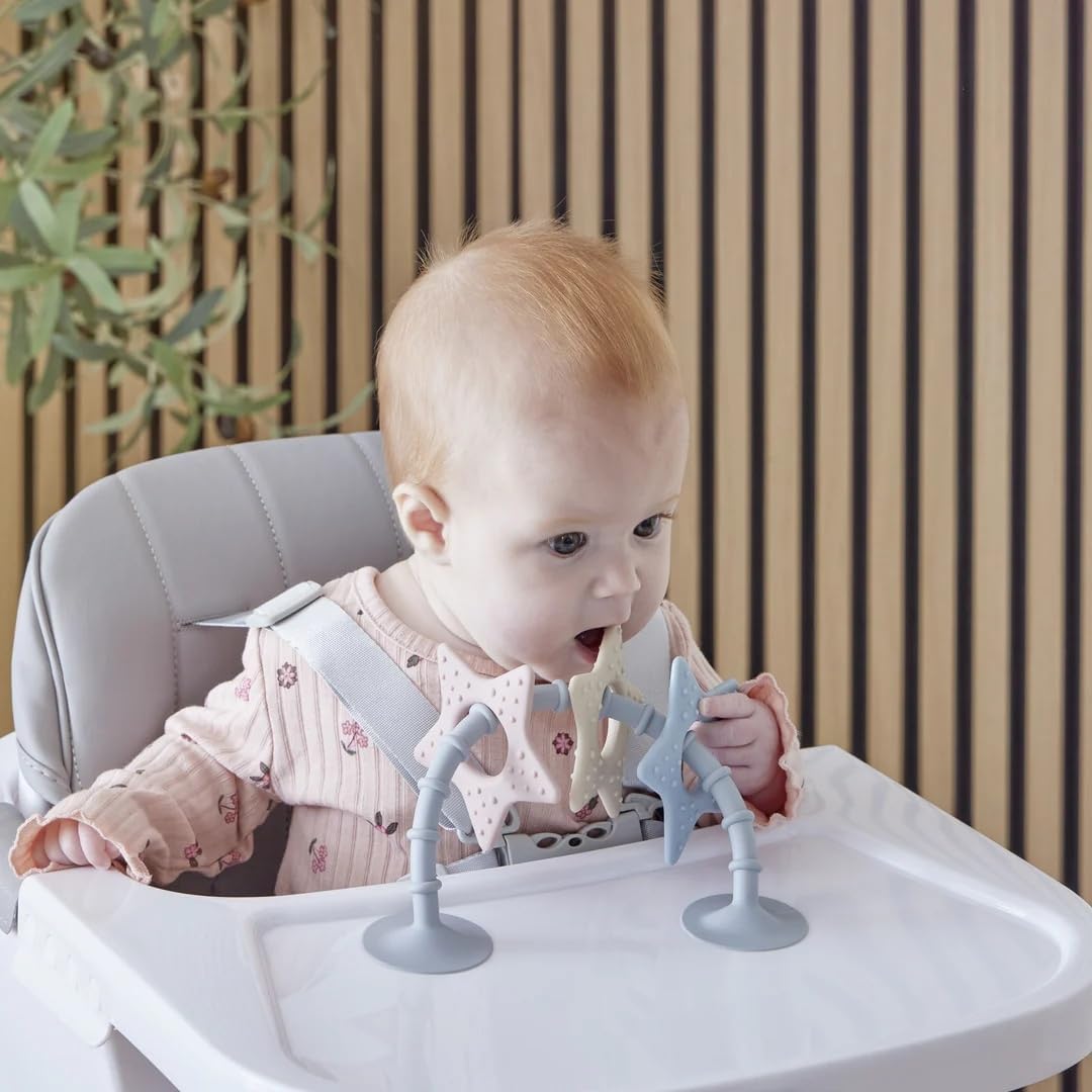 Stick 'n' Play Sensory Star Toy and Teether | For Baths, Highchairs and more