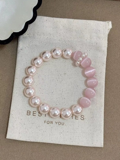 Pearl & Cat's Eye Stone Bracelet