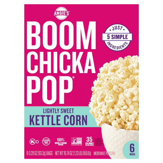 Angie's - Light Sweet Kettle Corn, 19.74 oz (Case of 6) - Gluten-Free Snack